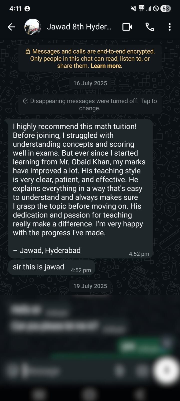 Student WhatsApp Testimonial 11