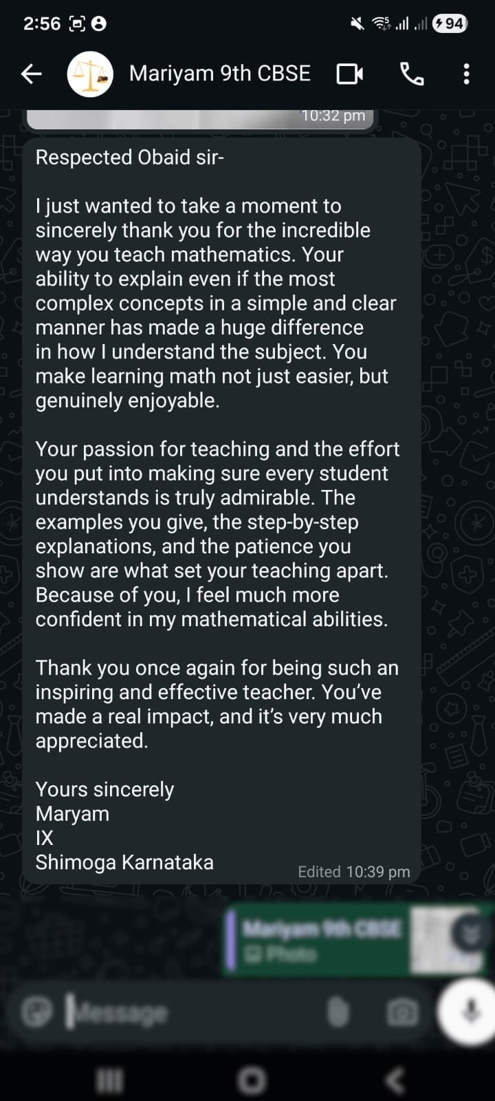 Student WhatsApp Testimonial 7